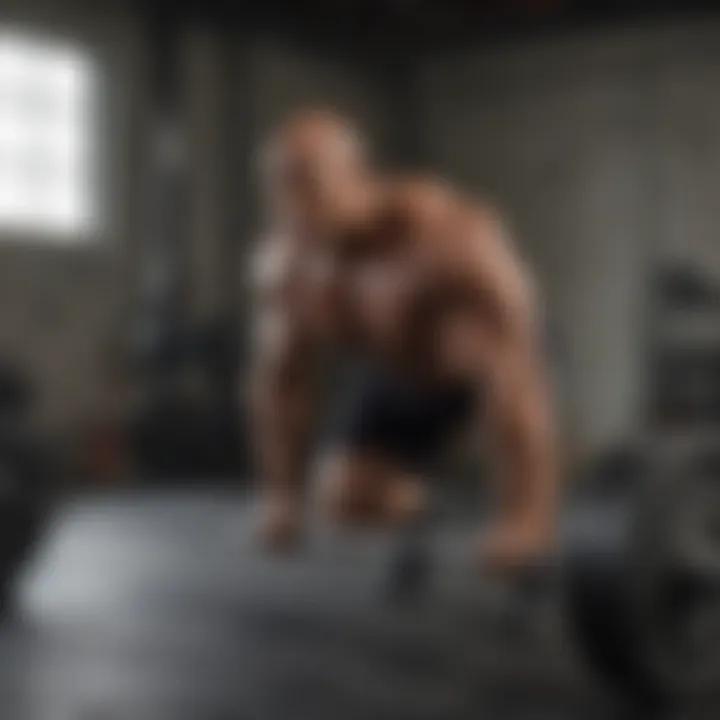 Dwayne Johnson executing a bent-over row