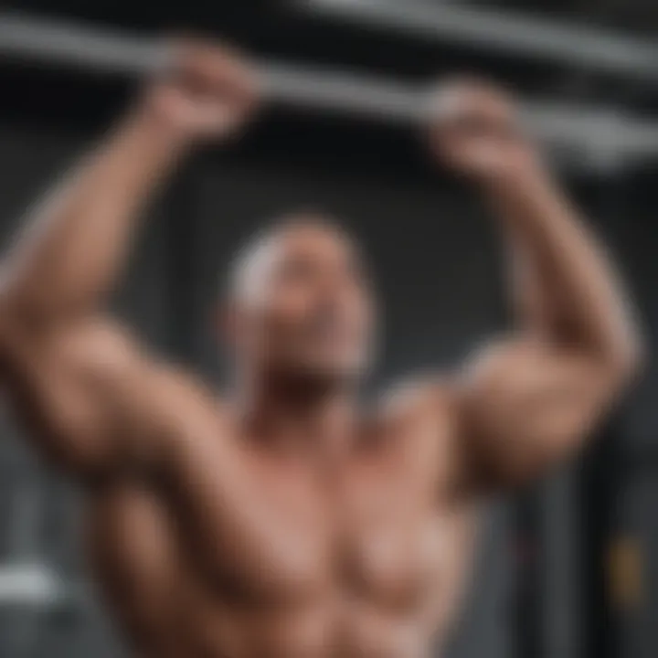 Dwayne Johnson engaged in a pull-up routine