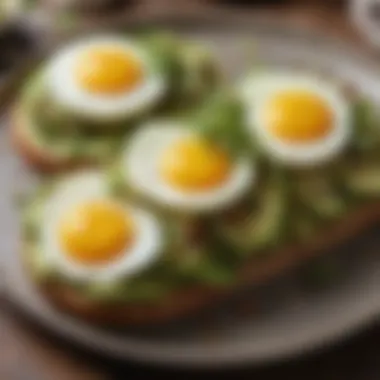 Avocado toast with eggs and sprouts