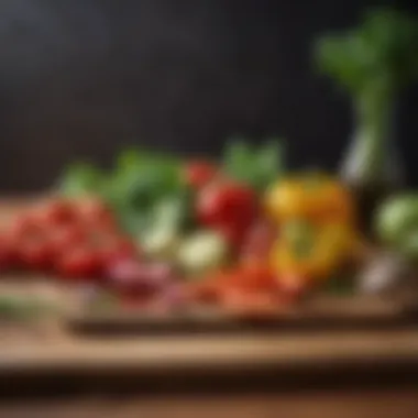 Vibrant Vegetables for Blood Pressure Regulation Colorful assortment of fresh vegetables on a cutting board