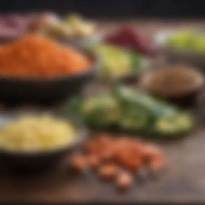 A colorful assortment of lean proteins and healthy fats