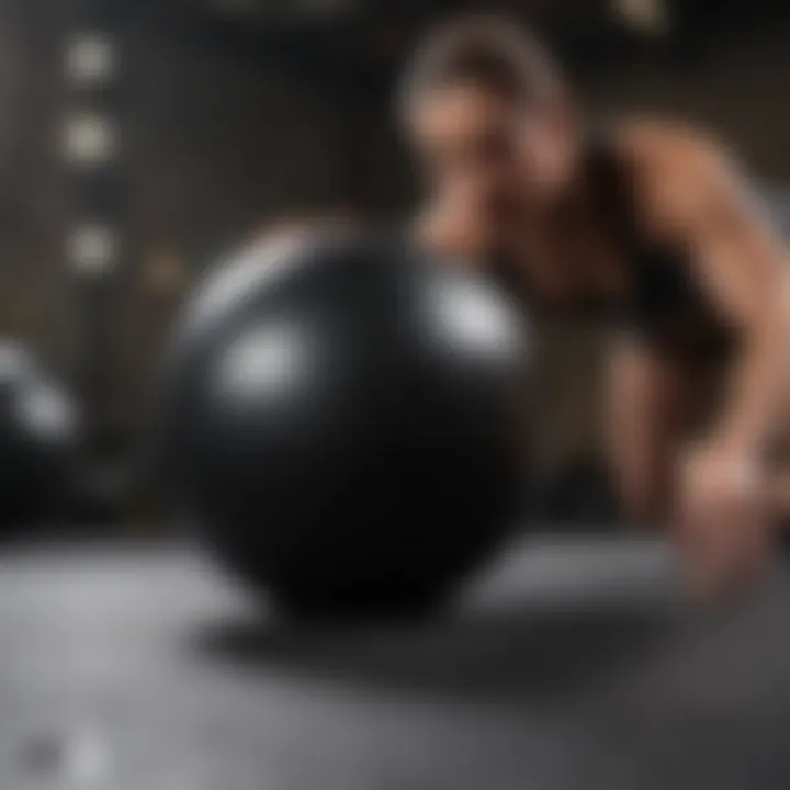 Advanced training routine featuring weight ball for core stability