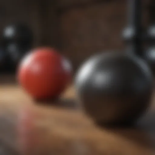 Dynamic exercise showcasing weight ball core workout techniques