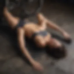 Aerial view of person doing bicycle crunches