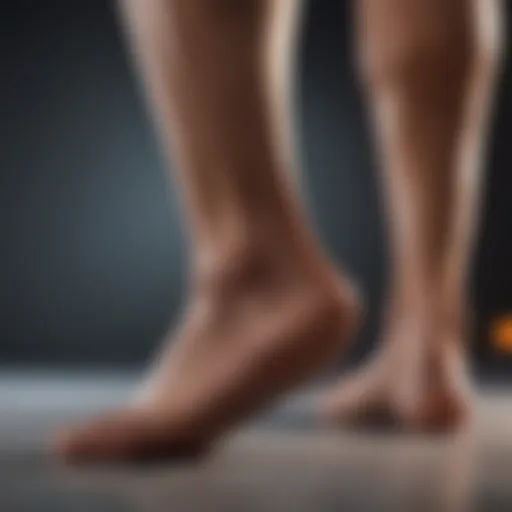 Illustration of targeted foot exercises to relieve shin splints