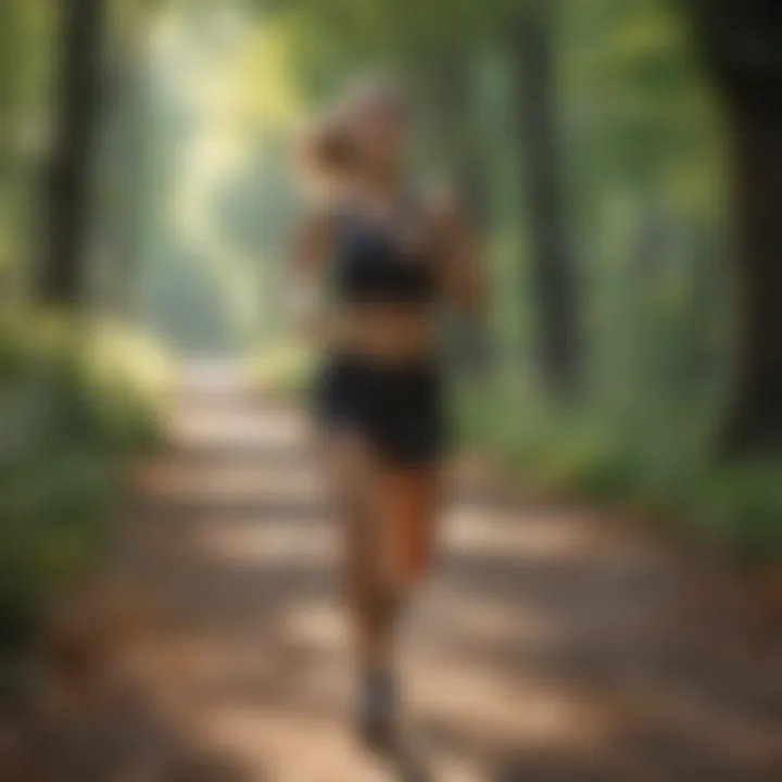 An individual engaging in outdoor physical activities like jogging