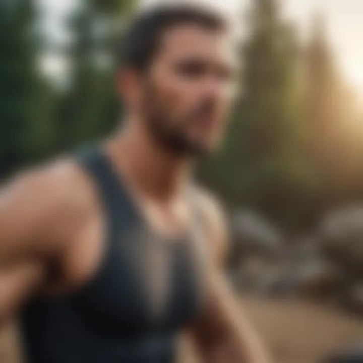 An individual enjoying an outdoor activity, promoting an active lifestyle