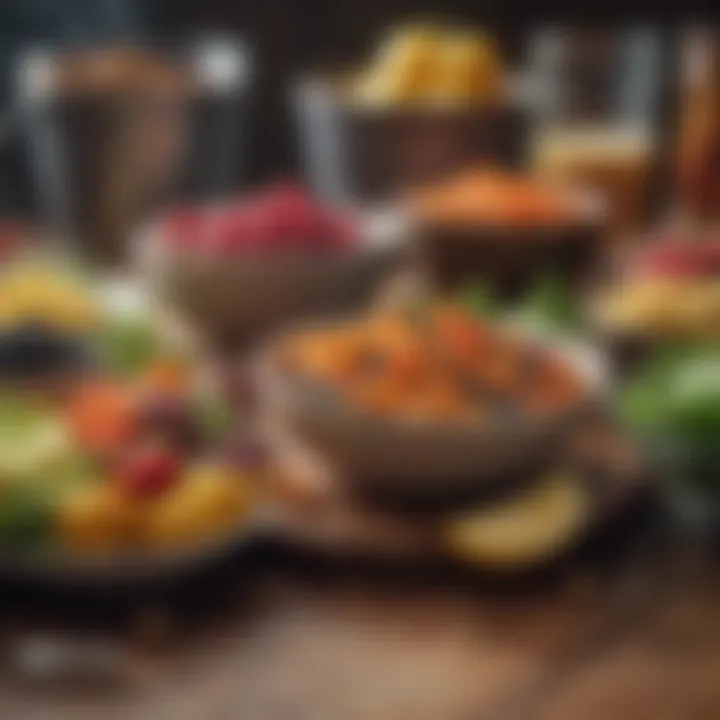 A colorful array of nutritious foods arranged on a table