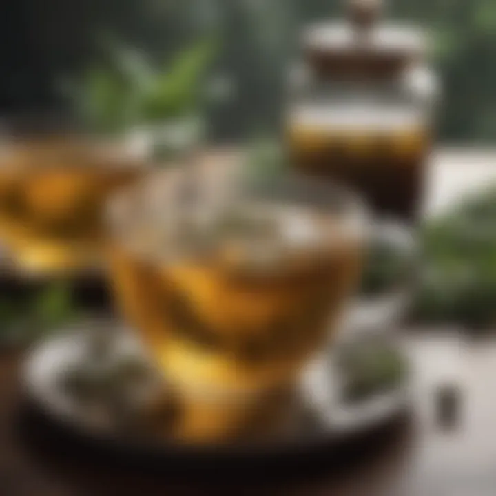 Herbal tea assortment in a calming setting