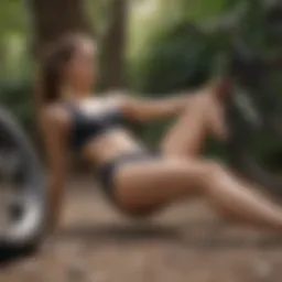 Woman performing bicycle crunches