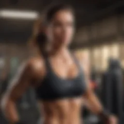 Focused woman doing intense cardio workout