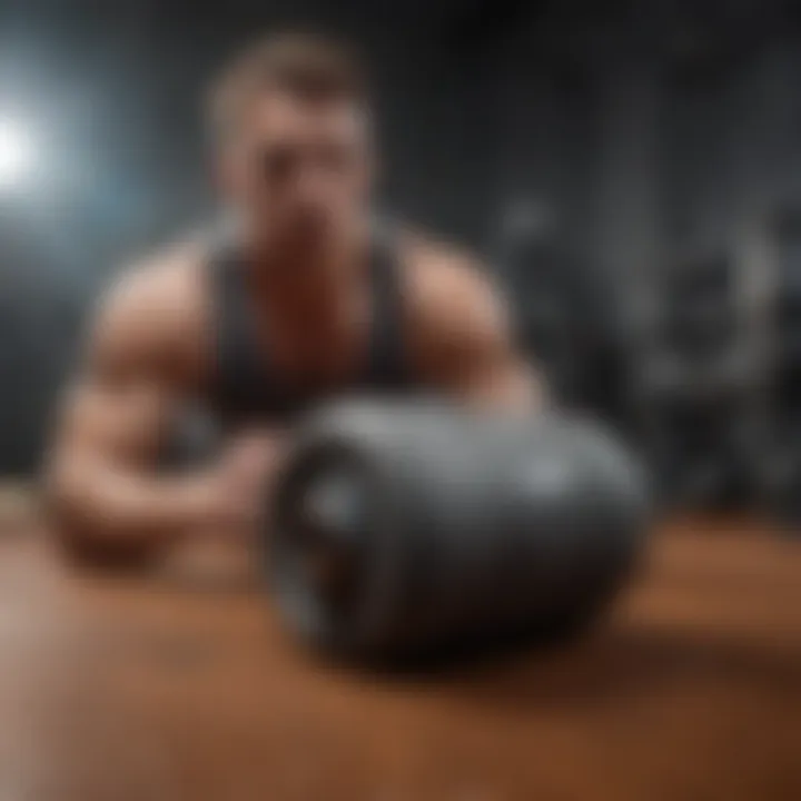 Post-workout recovery routine with foam rollers