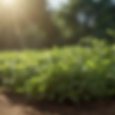 Green tea leaves in sunlight