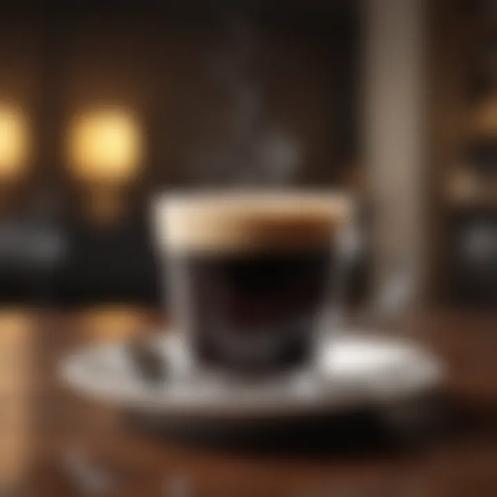 Elegant cup of freshly brewed black coffee
