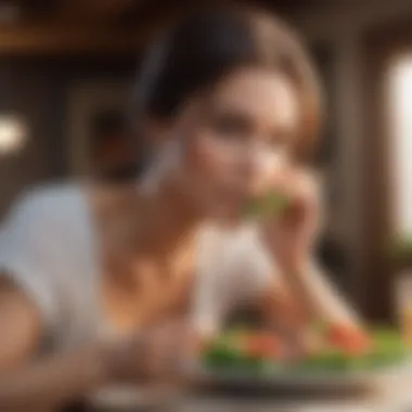 Elegant woman savoring healthy meal