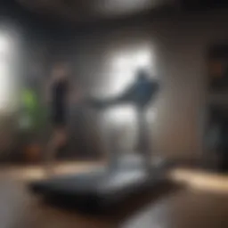 Sophisticated treadmill design with elevated incline