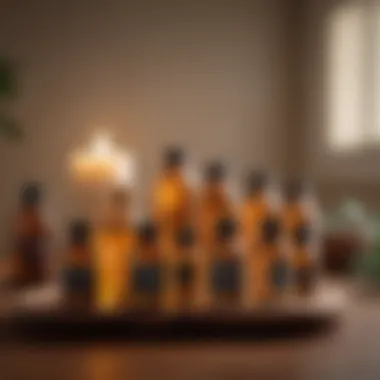 Aromatic Massage Oils Selection An assortment of essential oils used in massage therapy