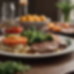 Balanced meal preparation showcasing vibrant vegetables and lean proteins