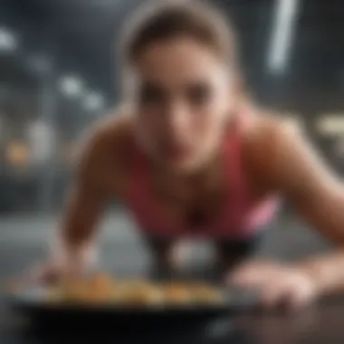 Athletic woman exercising on an empty stomach