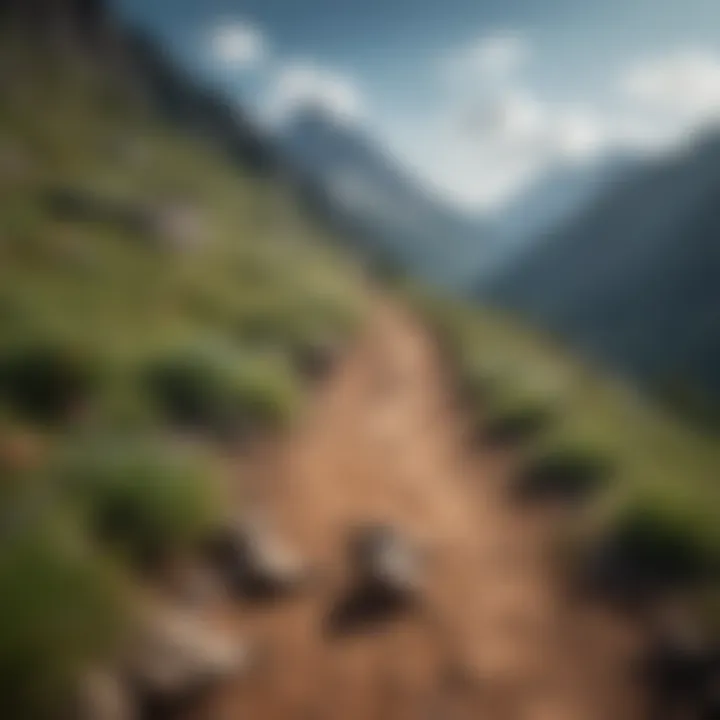 A scenic view of a mountain trail for outdoor workout