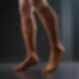 The intricate weave of copper fibers in compression socks