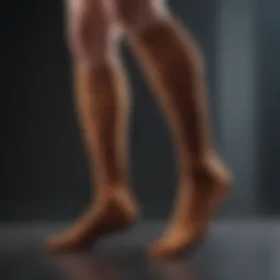 The intricate weave of copper fibers in compression socks