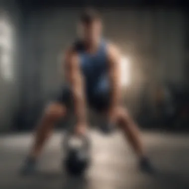 Athlete performing kettlebell swing