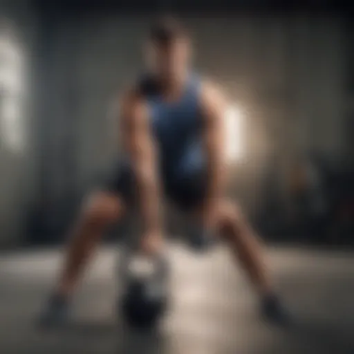 Athlete performing kettlebell swing