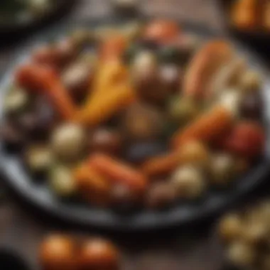 An inviting plate of roasted vegetables showcasing fiber-rich options