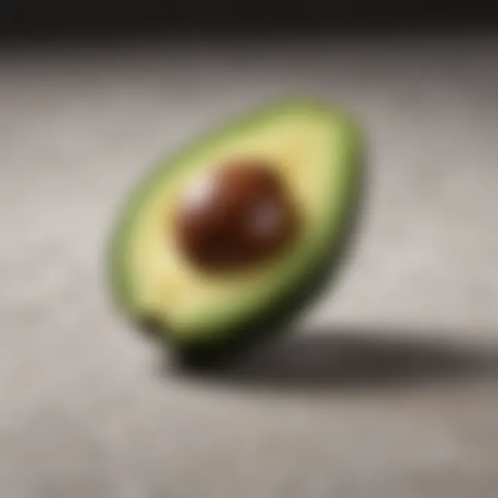 Freshly sliced avocado