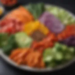 A vibrant assortment of low-carb vegetables on a stylish platter