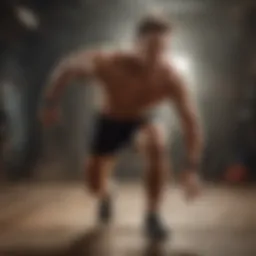 Dynamic athlete sprinting with intensity during a HIIT session
