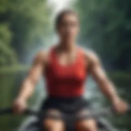 Dynamic rowing workout session showcasing interactive technology