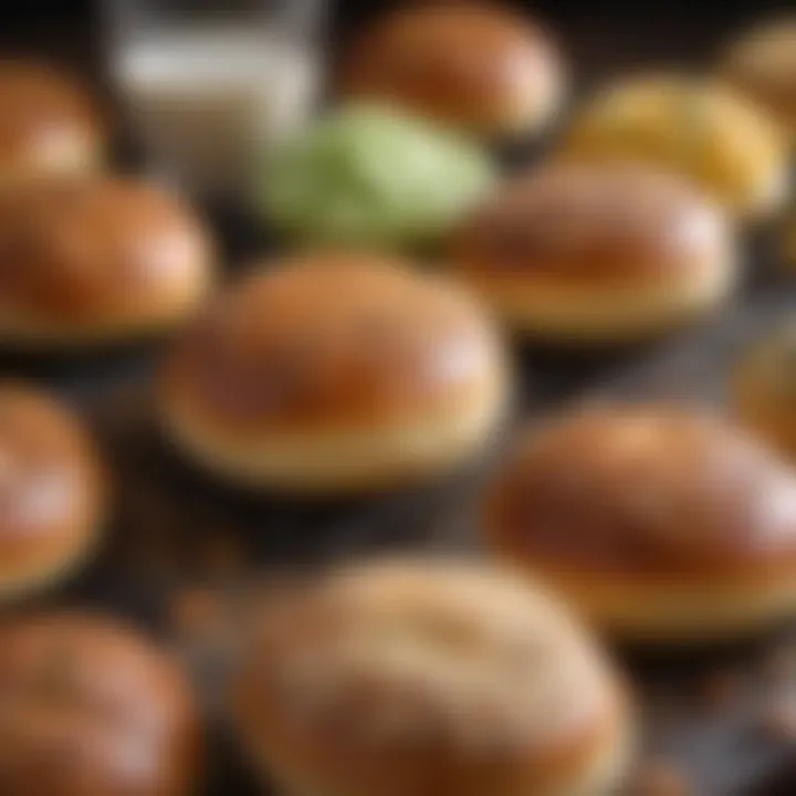 A colorful display of ingredients used in making homemade low carb buns, emphasizing their health benefits.