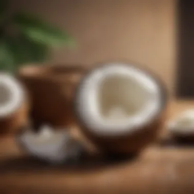 Fresh coconut milk in a rustic bowl