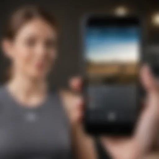 Health-conscious person using MyFitnessPal app on smartphone