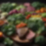 A vibrant array of liver-friendly foods including leafy greens and cruciferous vegetables