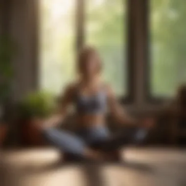 A serene setting showcasing relaxation techniques for liver wellness such as yoga and meditation