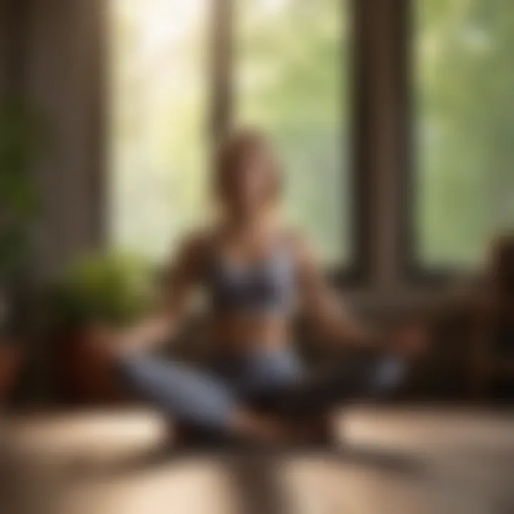 A serene setting showcasing relaxation techniques for liver wellness such as yoga and meditation