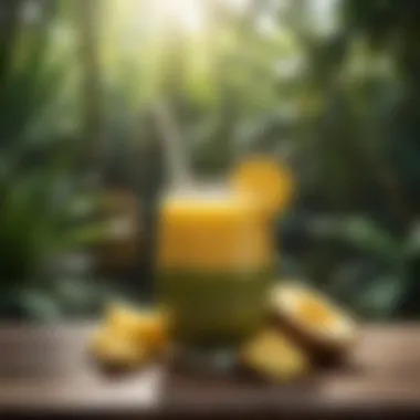 Tropical Paradise Fusion Exotic Tropical Smoothie with Coconut and Pineapple