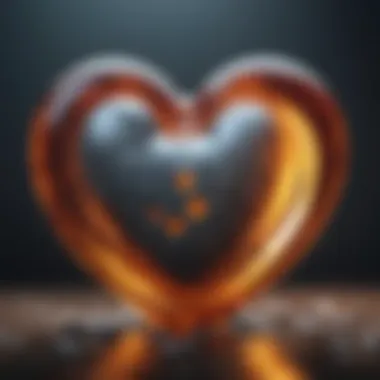 A heart symbol made from fish oil capsules
