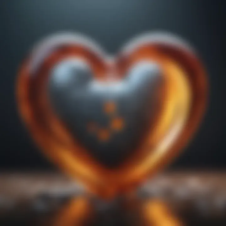 A heart symbol made from fish oil capsules