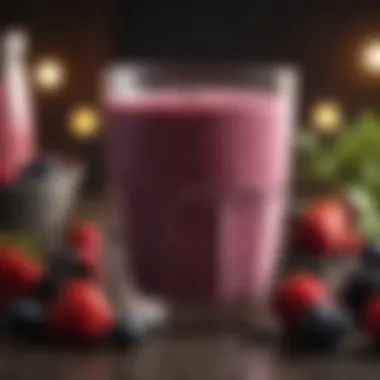 A close-up of a nutrient-dense berry smoothie with chia seeds