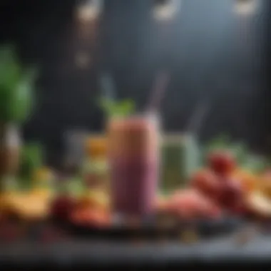 An array of colorful ingredients for smoothie preparation
