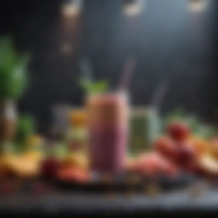 An array of colorful ingredients for smoothie preparation