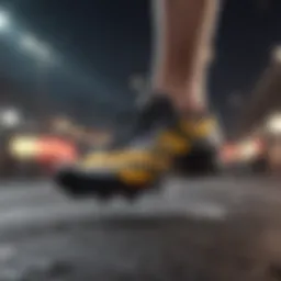 Advanced sprinting shoe technology showcasing materials and design