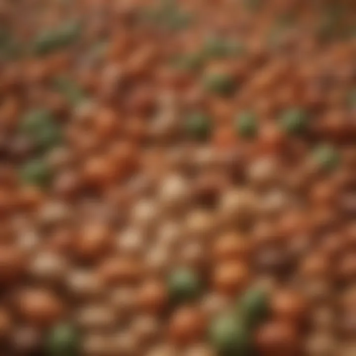 A vibrant assortment of legumes showcasing their fiber content