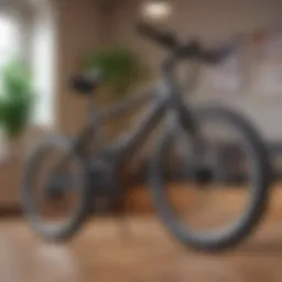 Compact foldable indoor bicycle in a stylish living space