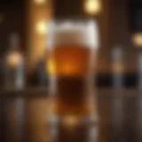 A glass of beer with a rich golden hue, showcasing its vibrant color and foam.