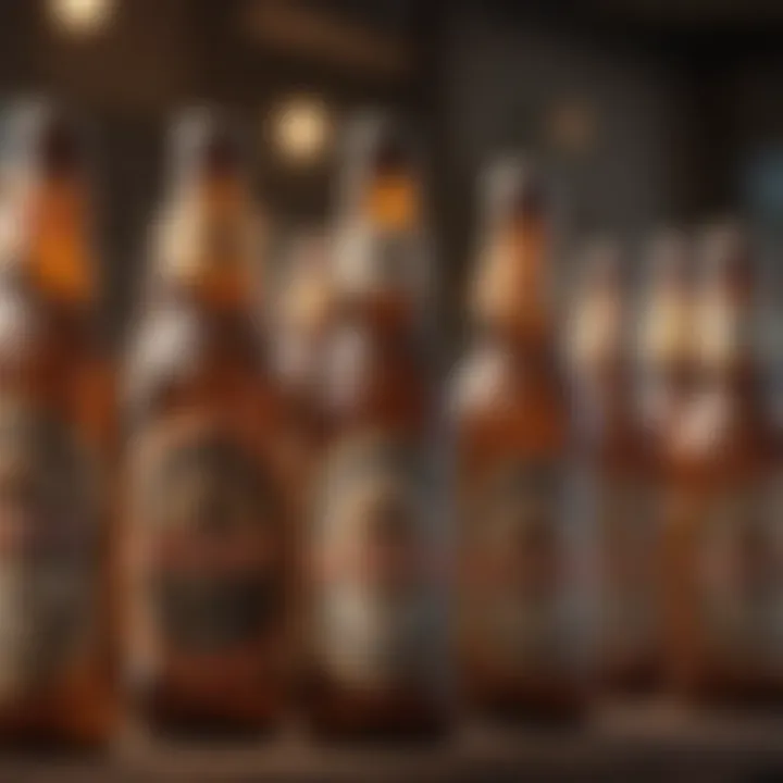 An assortment of beer bottles, each representing different styles and flavors.